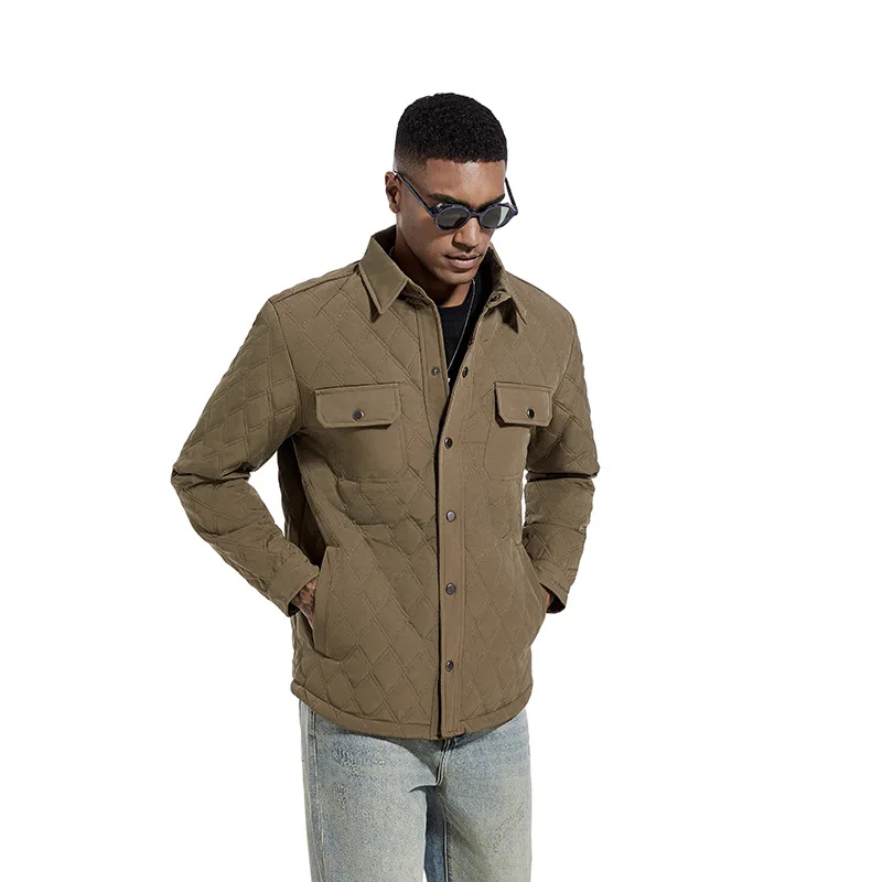 Autumn and winter fashionable men\'s fashion jacket men\'s business top winter men\'s diamond checkered cotton jackets for men