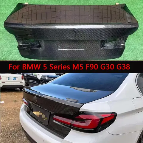 For BMW 5 Series M5 F90 G30 G38 Carbon fiber trunk lid encloses the upper lid behind the tailgate Car Trunk lid Upgrade body kit