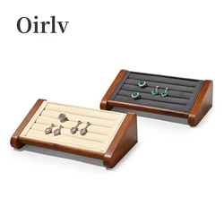Oirlv Wooden Earring Holder Stand Display Organizer Ring Organizer Holder Solid Wood Ring Holder Jewelry Organizer Earring Stand