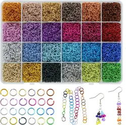 7200Pcs/Box Aluminum Jump Rings DIY 6mm Colorful Open Single Loops Jump Rings Jewelry Necklace Bracelet Chain Connector Findings