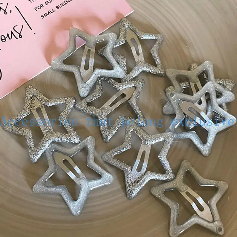 31BB 2Pcs Metal Hair Barrettes Hair Accessory for Women Girls Fashion Star Hairpin - Image 5