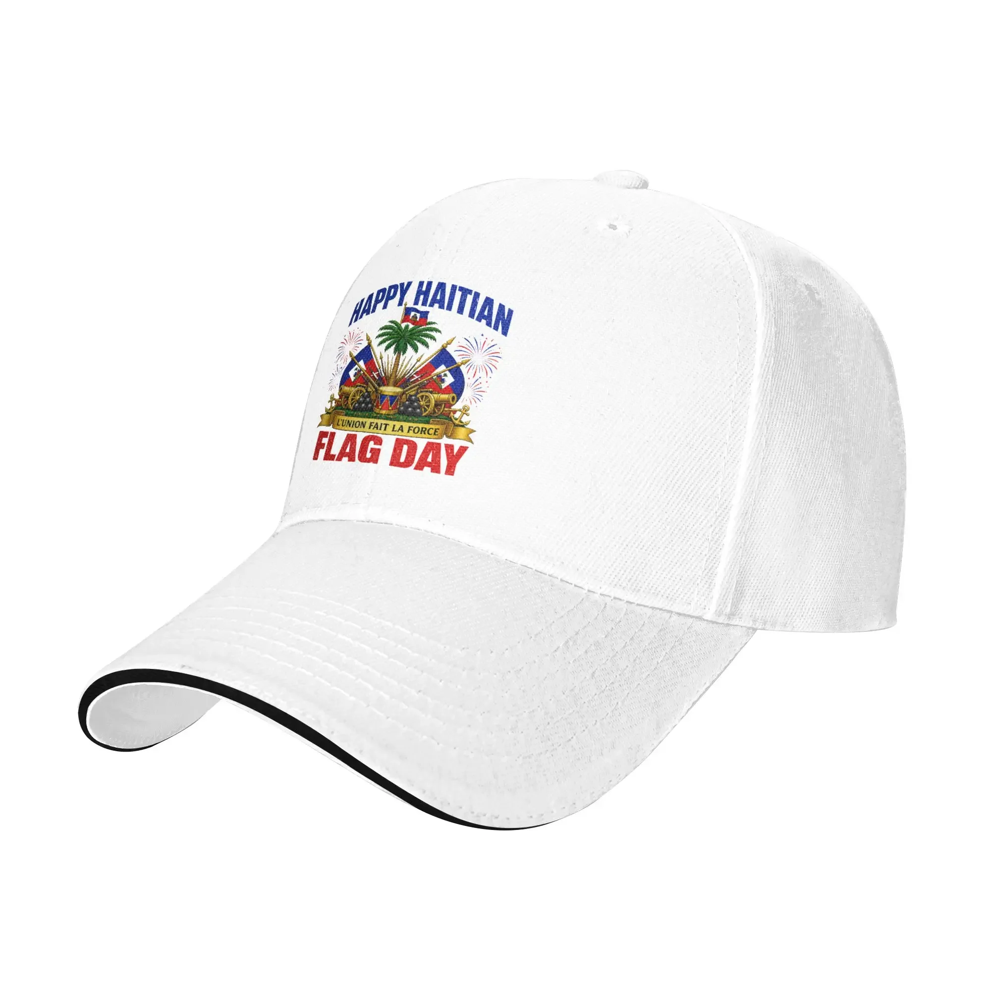 Haitian Flag Day Proud Haiti Map Sandwich Cap Men Women Hip-Hop Baseball Cap Pride Adjustable Sun Caps All Seasons Hat Adult