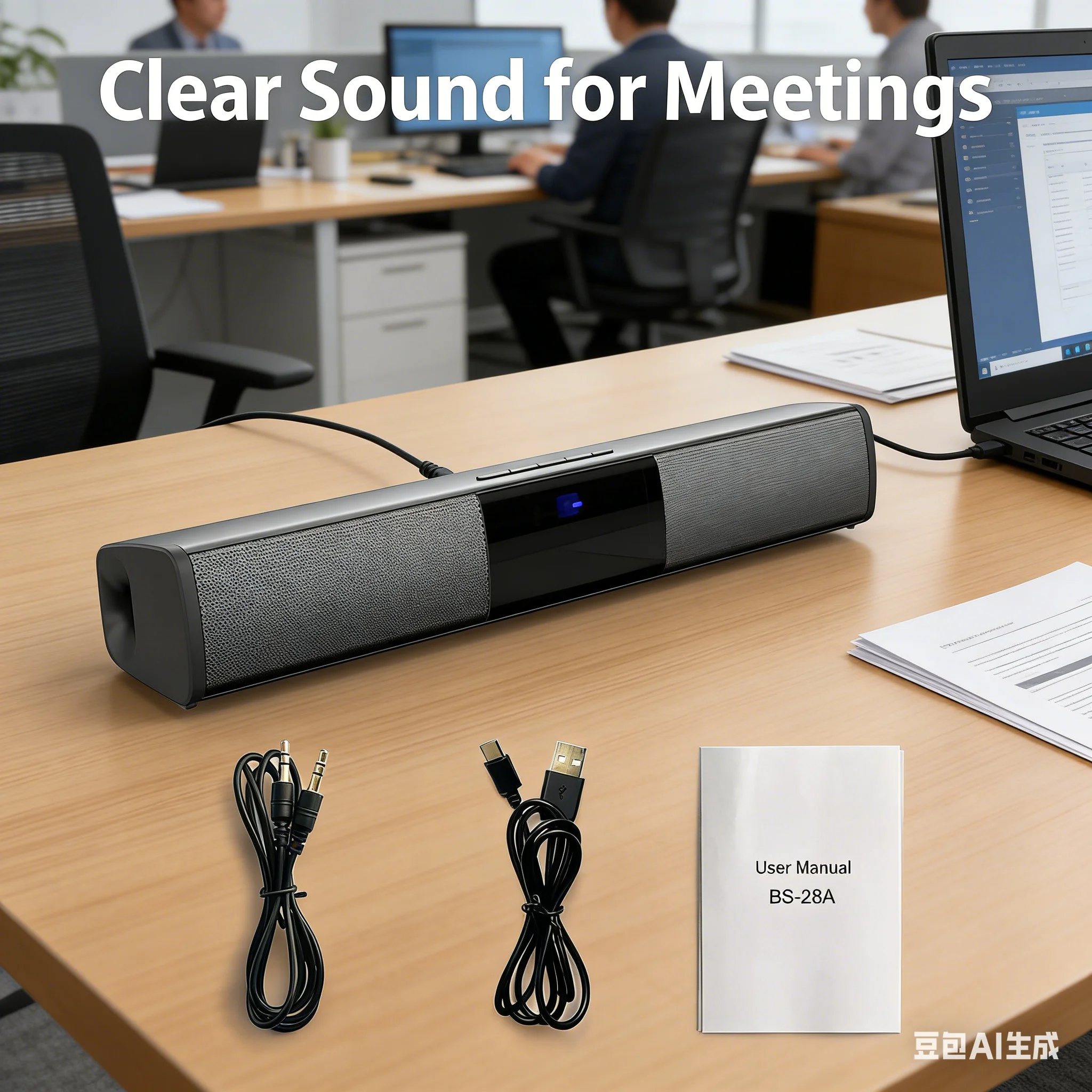 

BS-28A Wireless Soundbar Speakers Dual Drivers,360° Surround Stereo,Support TF/USB/AUX,Compact Sound Bar for TV/Phone/Outdoor