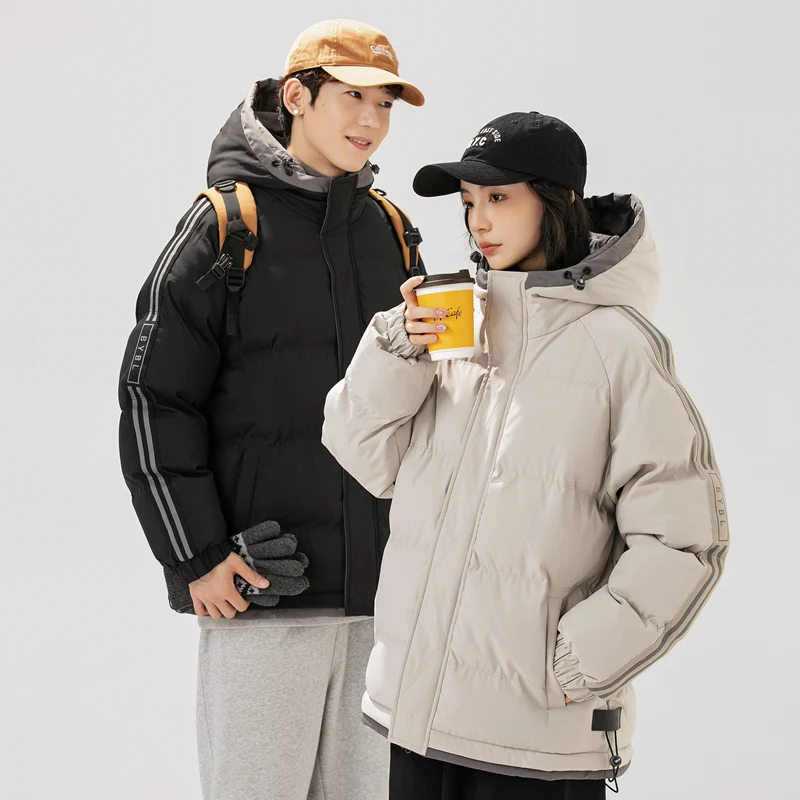 

New Thickened Cotton-padded Jacket Men's Cotton-padded Jacket Men's Hooded Coat Korean Version Fashion Brand Couple Bread Coat