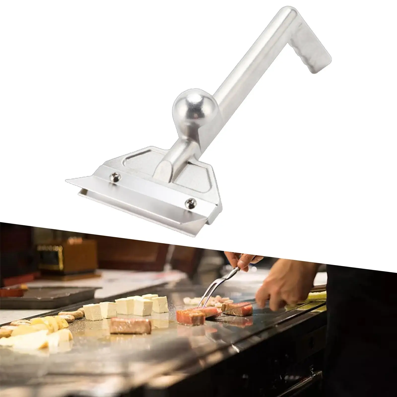 Grill Scraper Griddle Scraper Flat Top Grill Accessories Detachable Splash Guard Solid Construction 40x15cm Aluminum