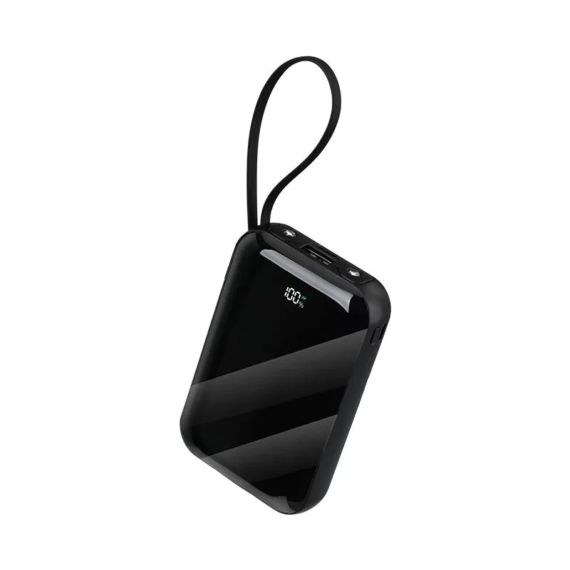 22.5W Fast Charging Built-in Cables Mini Power Bank, Digital Display Portable Travel Battery Pack, Compact Lanyard Emergency Charger for iPhone Android AirPods Outdoor Travel Daily Use view 5