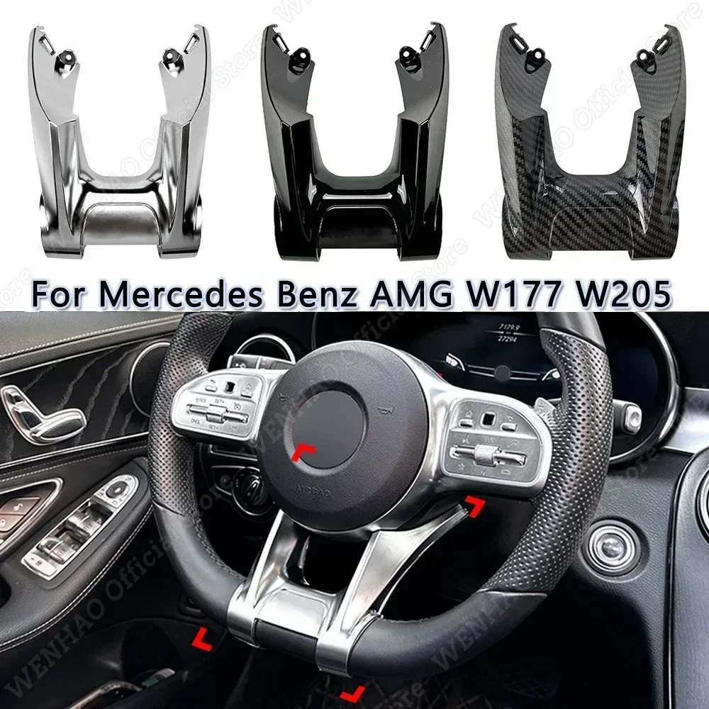 Car Steering Flat Wheel Lower Trim Cover For Mercedes Benz AMG Sport 2019+ A W177 B W247 W205 C E W213 CLA C118 GLB Class