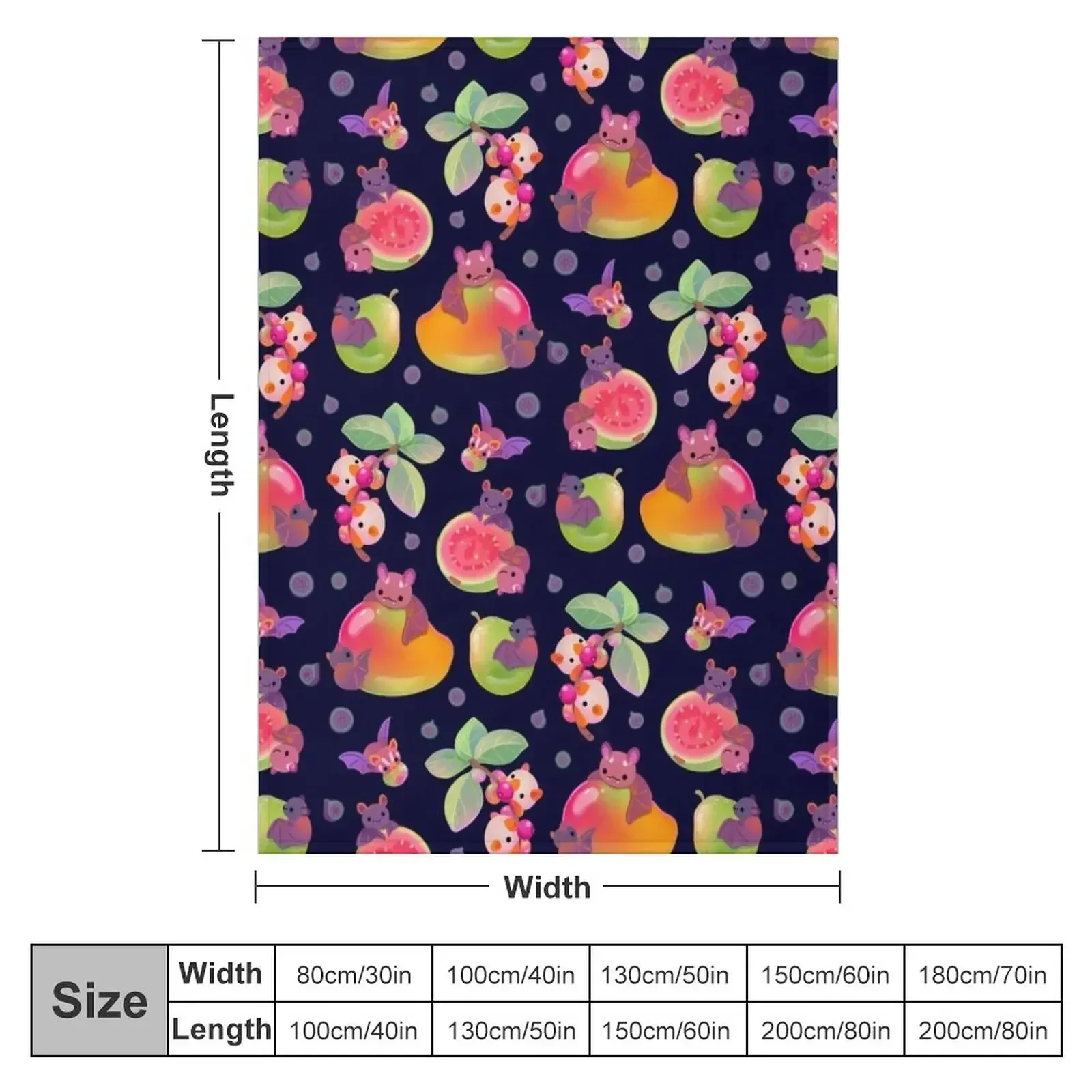 Fruit and bat - dark Throw Blanket Weighted wednesday Blankets For Bed Blankets