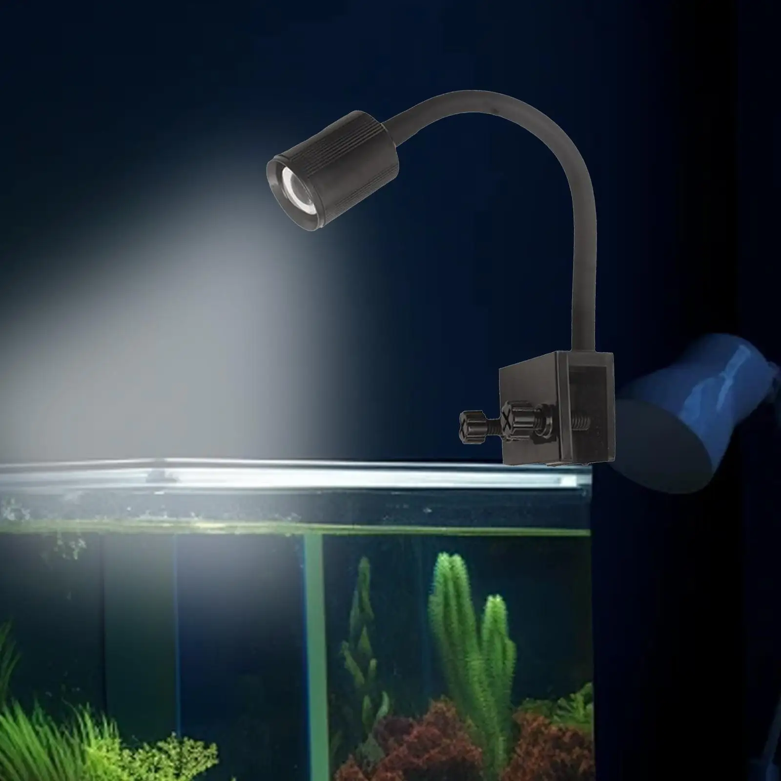 LED Aquarium Light Energy Saving Decoration with Clamp Practical Background Lighting Lightweight Refugium for Desktop Household