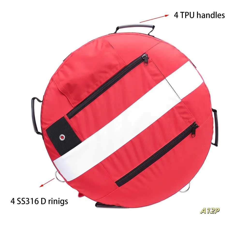 

Heavy Duty Freediving Training Buoy Float Ball With Flag Scuba Diving Inflation Signal Safety Gear Equipment