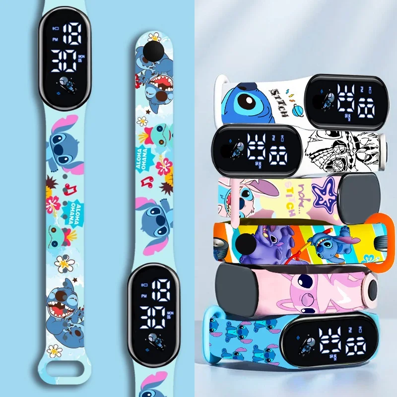 

Disney Stitch Children Watches Girls Waterproof Sport Touch Screen Watch for Women Waterproof Digital Clock Bracelet Gifts