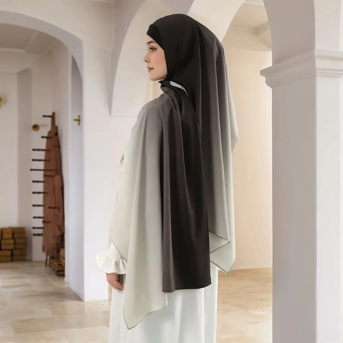 

Шарф градиентного цвета, женская шаль, мусульманский хиджаб, платок, шарфы, головные уборы, банданы, повязка на голову, Bufanda, платок, Turbante Mujer