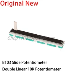 5PCS Straight Slide Liner Potentiometer Mixer Fader Variable Resistors B103 10K Ohm 75mm Dual Channel Fader for Dimming Tuning