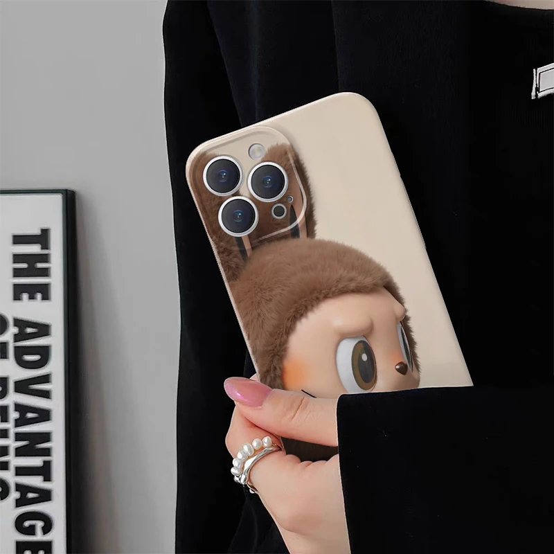 Labubu peripheral mobile phone case suitable for iPhone16promax iPhone15plus couple mobile phone case anti-fall hard case