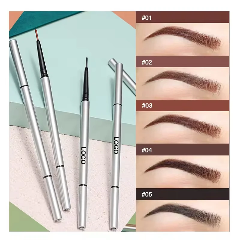 50 Uds. Logotipo personalizado lápiz de cejas orgánico vegano con pincel lápiz de cejas etiqueta privada lápiz de cejas personalizado impermeable