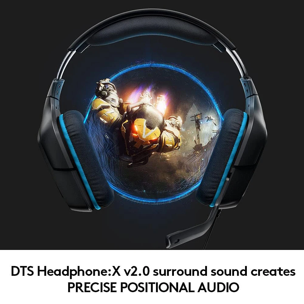 Новая Проводная игровая гарнитура Logitech G431 с объемным звуком 7,1, наушники DTS X 2,0 для откидного микрофона, ПК