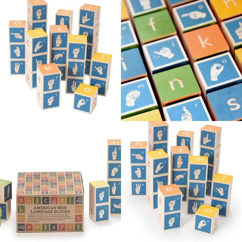 

Sign Language Learning Blocks Set by Uncle Goose, 28 Pieces, Suitable for Ages 2 and Up