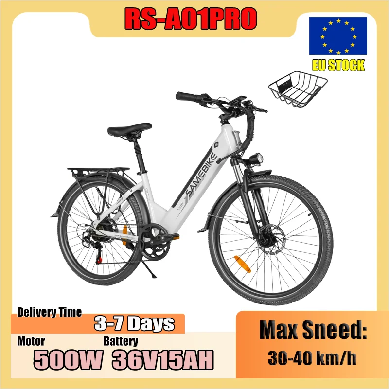 SAMEBIKE RS-A01PRO E-Bike 500W Motor 36V15AH Lithium-Akku Mechanische Scheibenbremsen Elektrofahrrad 26-Zoll-Reifen Elektrofahrrad