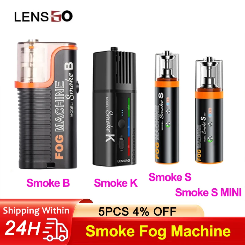 LENSGO Smoke B/S/K/S MiNi HandHeld Smoke Fog Machine Dry Ice Smoke Effect Short Video Filming Stage Performance Atmosphere