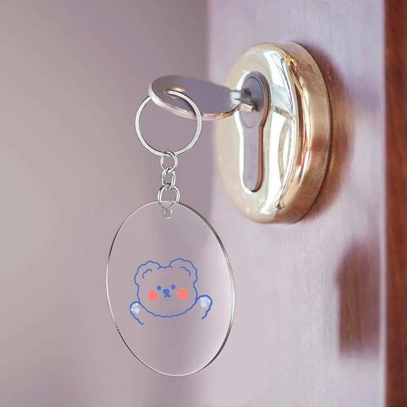 A21I-50 Pcs 3 Inch Acrylic Blanks With Hole Transparent Circle Ornament Clear Round Acrylic Christmas Ornament Blanks