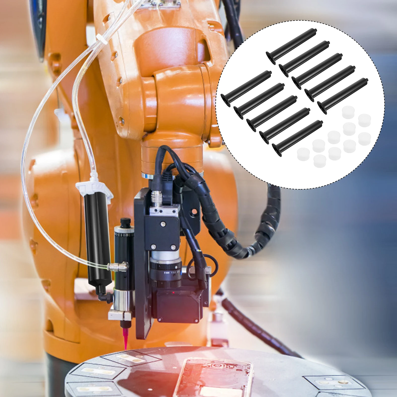 

10pcs 55Cc Industrial Glue Syringe Plastic Dispenser For Epoxy Resin Adhesive Precision Dosing Tool Syringe For Glue Dispensing