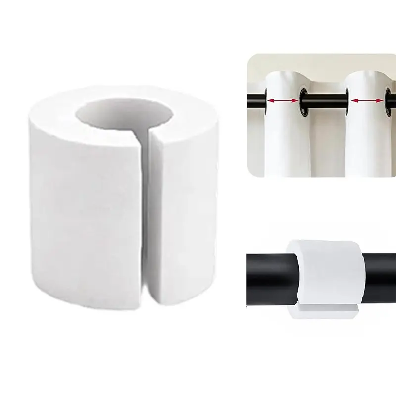 [ABFI!】 Curtain Shaper EVA Foam Rollers Curtain Spacers,Side Cut Design,Curtain Rod Attachments,For Home Drapery