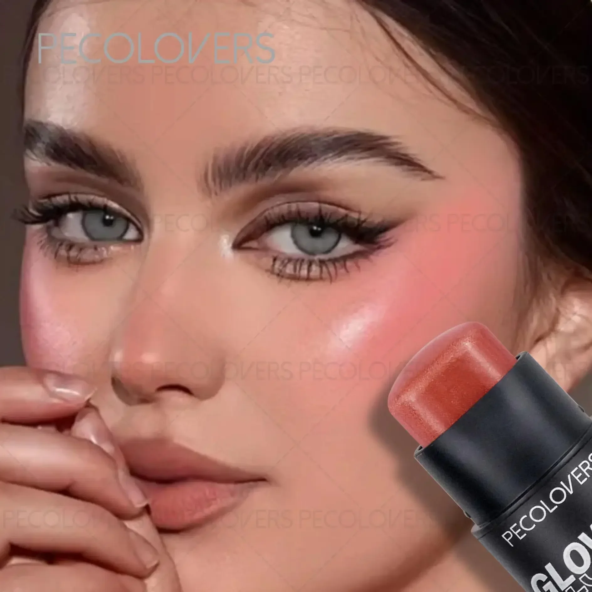 1PC シマーフェイスコンシーラー&ブラッシュスティック、非脂性、防水、持続効果、初心者に適しています