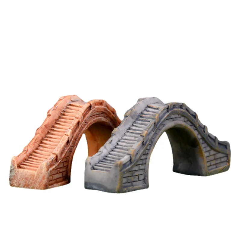 Decoração para casa artesanato estatuetas miniaturas cerâmica vintage bonsai mini ponte rockery acessórios aquário decoração para casa figuras