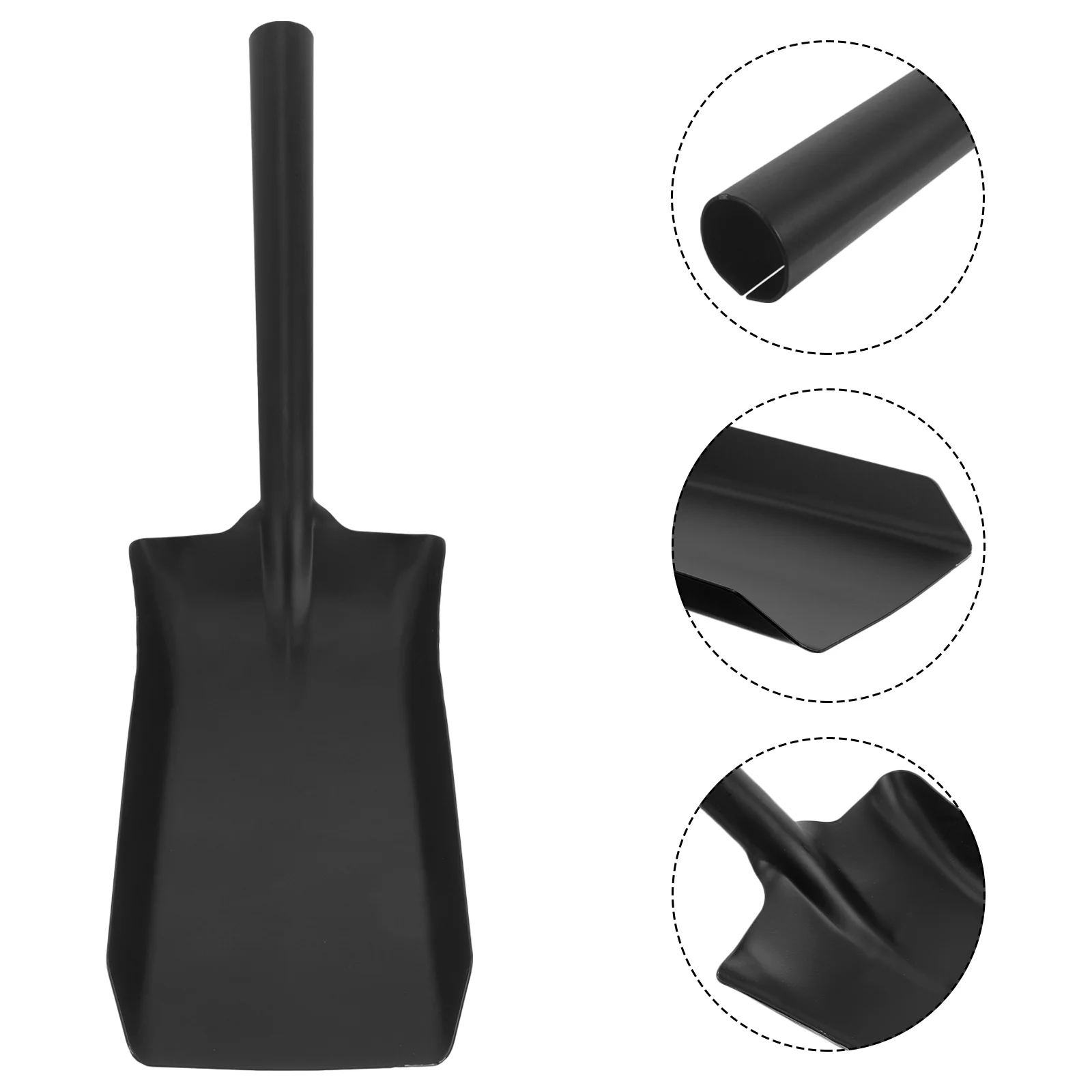 

Pit Charcoal Soot Dustpan Fireplace for Ash Handle Black Stainless Steel