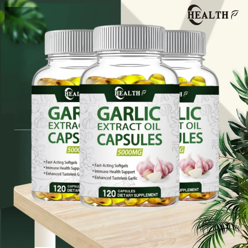 HEALTH-aceite de ajo de 1500mg, cápsulas de gel suave equivalente a clavo entero, 120