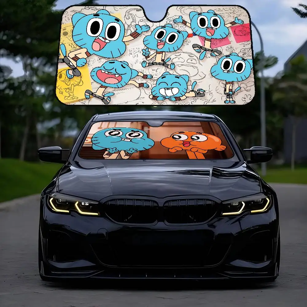 

A-Amazing World Of Gumball лобовое стекло автомобиля забавный солнцезащитный козырек складной УФ-лучи солнцезащитный козырек солнцезащитный козырек для переднего окна
