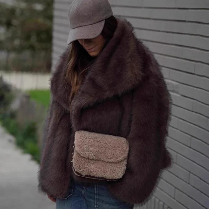 سترة جديدة من فراء الثعلب الناعم كاجوال ومتعددة الاستخدامات صديقة للبيئة معطف شتوي دافئ من الفرو الصناعي #4