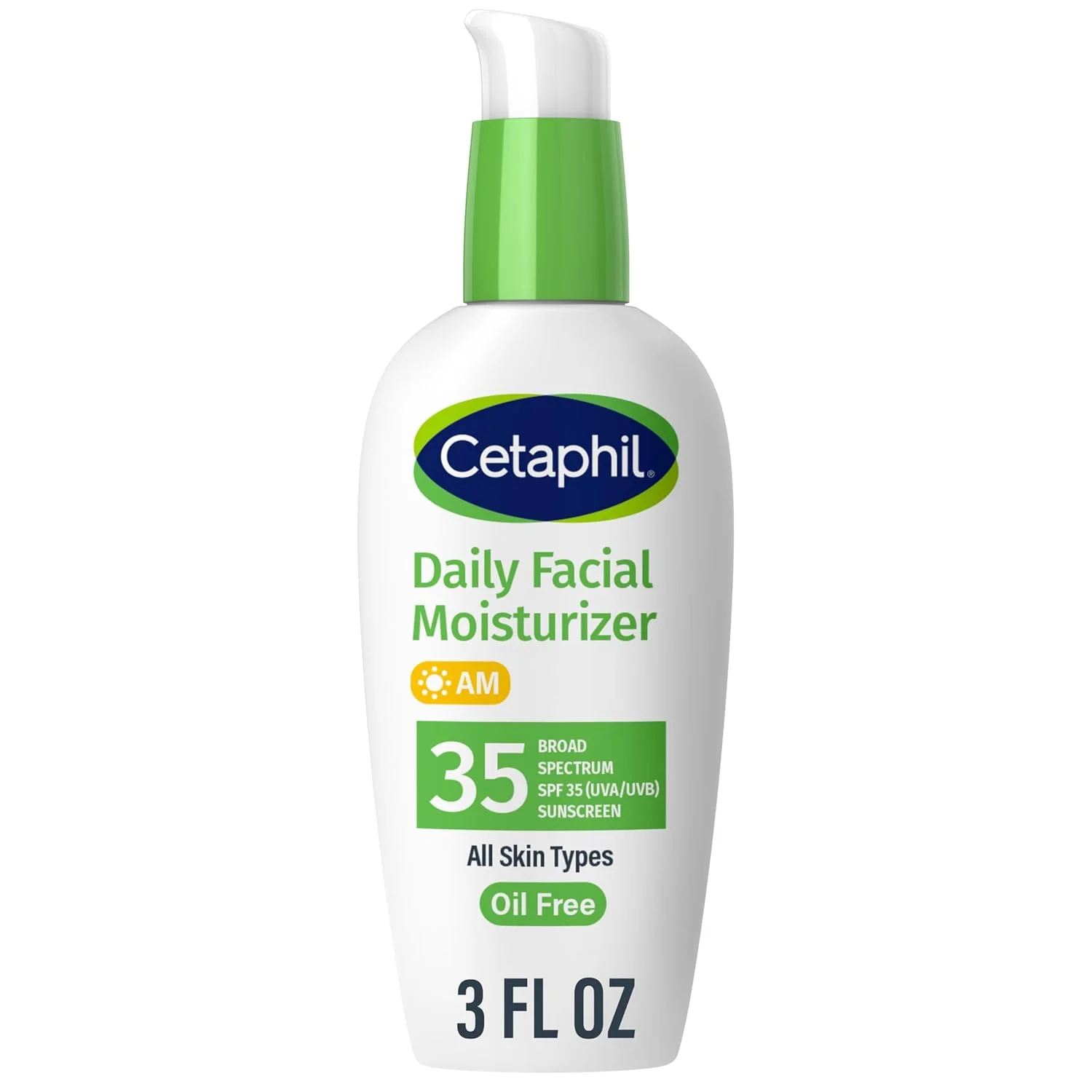 Cetaphil - Crema Hidratante Facial Diaria con FPS 35, Sin Aceite, Sin Fragancia, para Pieles Sensibles, Secas, Grasas y Todo Tipo de Piel