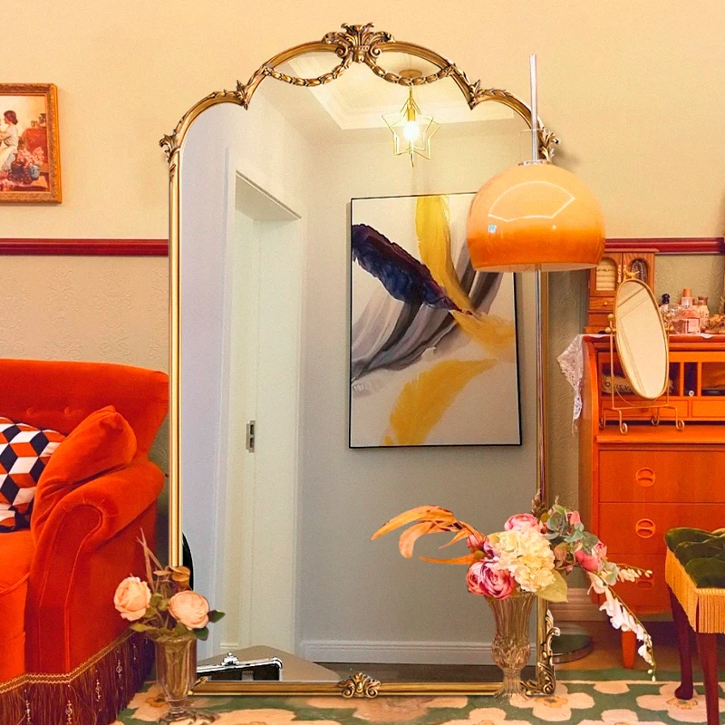 Customized dressing mirror, floor mounted mirror, wall mounted wardrobe, full body large mirror