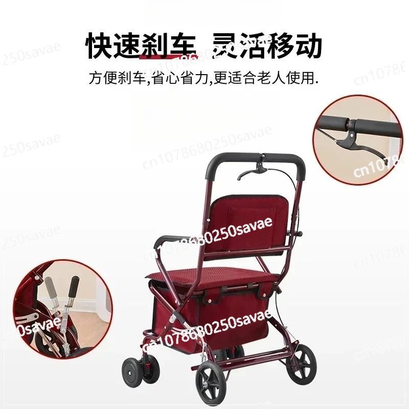 

Lightweight Elderly Shopping Cart Can Be Pushed on Four Wheels To Buy Food The Elderly Trolley Is Safely Widened and Enlarged