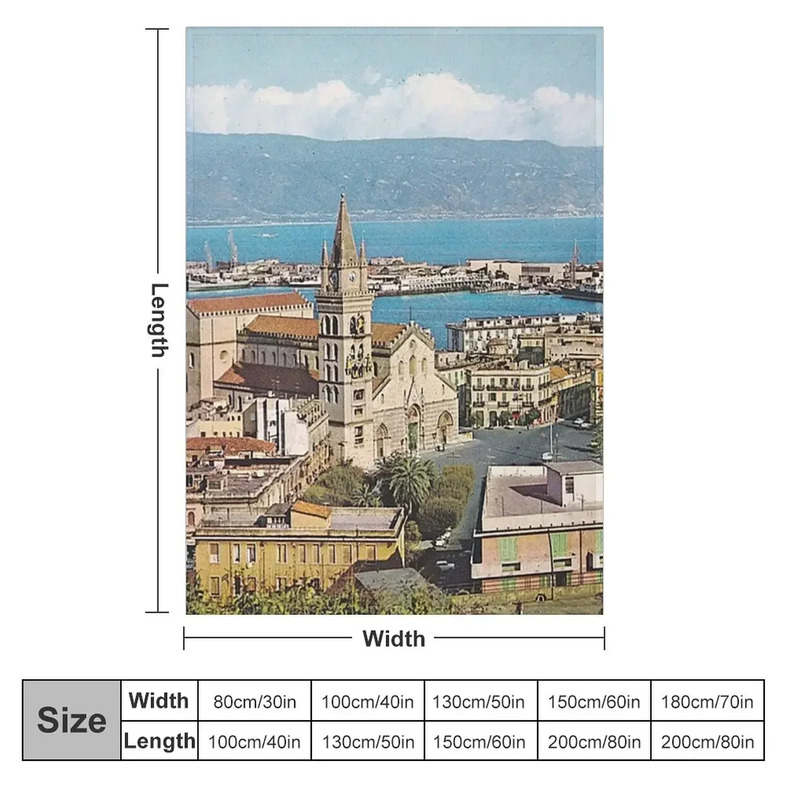 Portrait of Messina , City ??of the Strait Throw Blanket Stuffeds for sofa Beautifuls Blankets