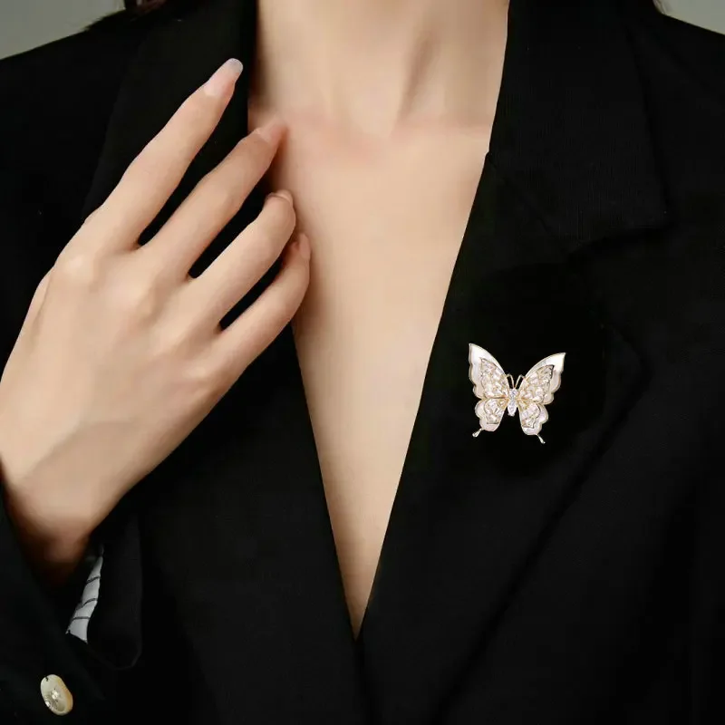 2025Роскошные и элитные корсажи для одежды, броши-бабочки из натурального перламутра на осень и зиму
