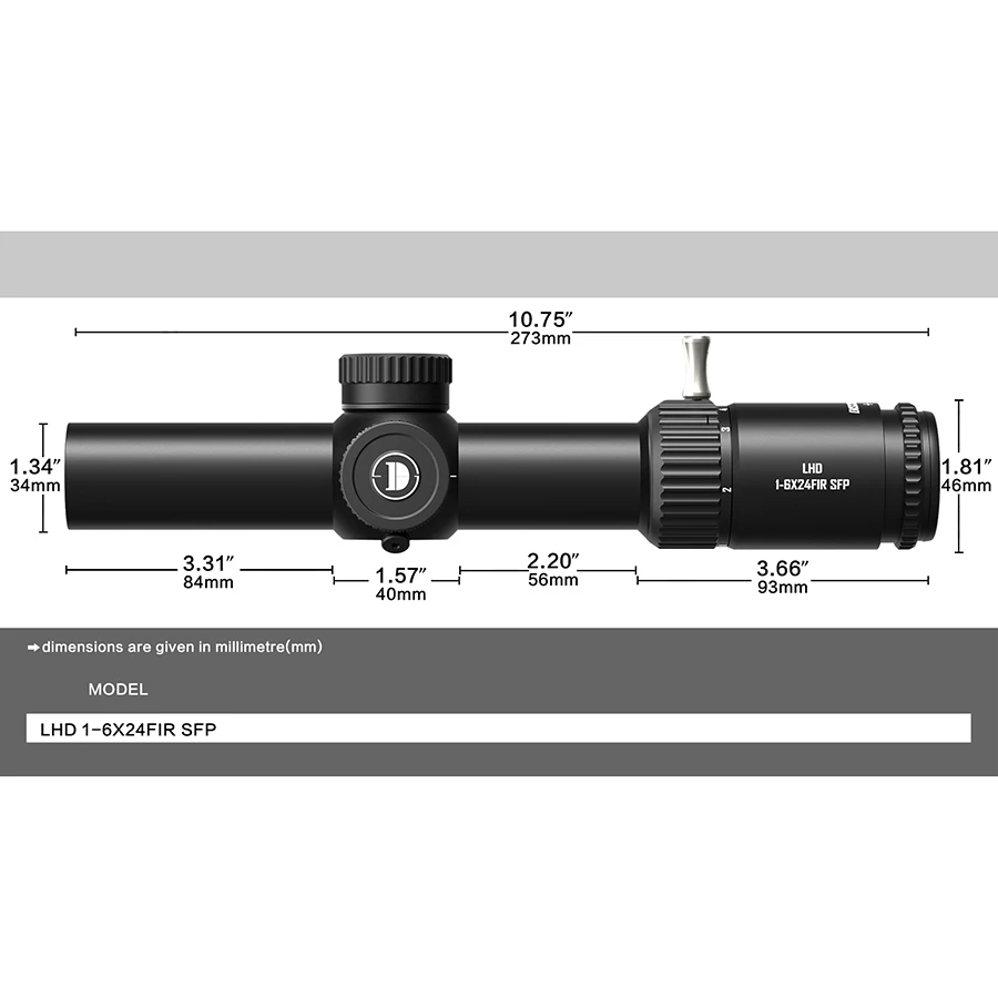 DISCOVERYOPT LHD 1-6X24FIR SFP LPVO Riflescope الألياف شبكاني مع نطاق نقطة فائقة السطوع لـ.223 AR15.308