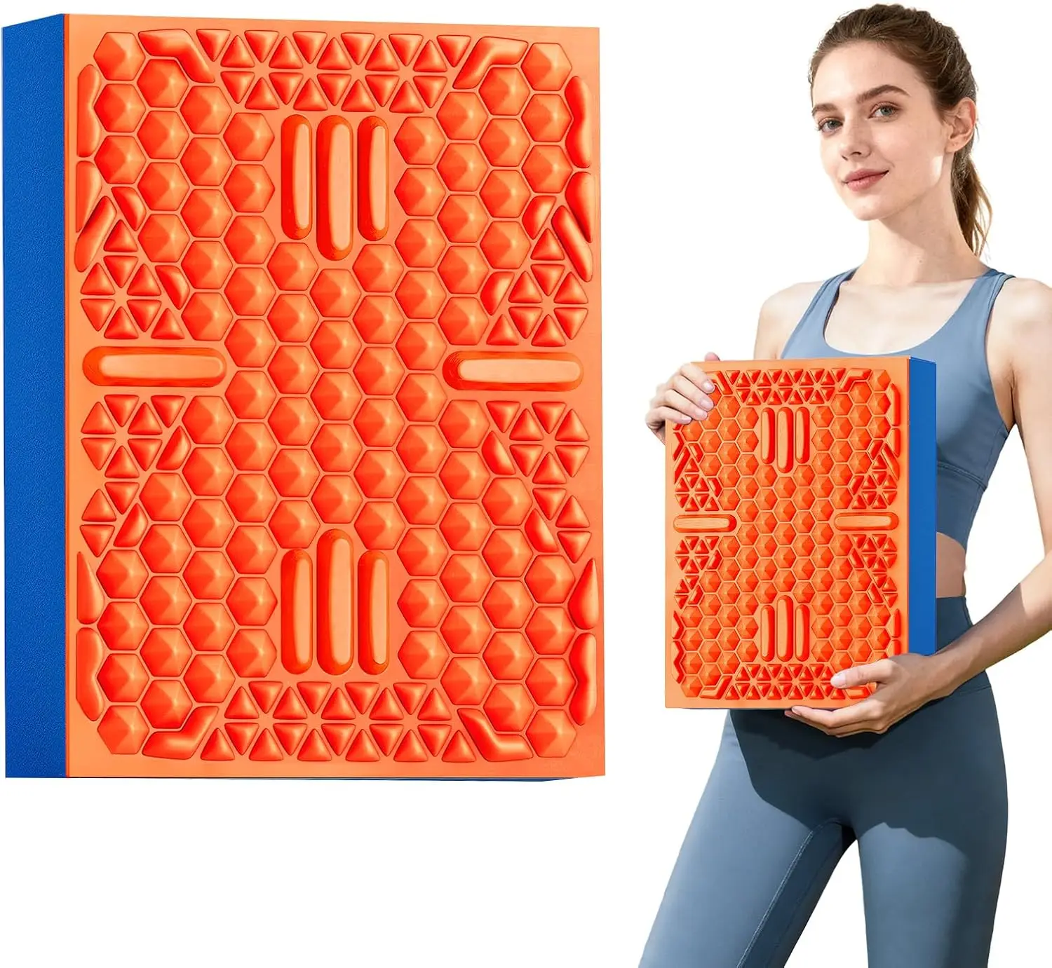 

Балансировочная подушка из пены 15x12 дюймов с нескользящим покрытием, 2-в-1: устойчивость и массаж для терапии и тренировки мышц талии