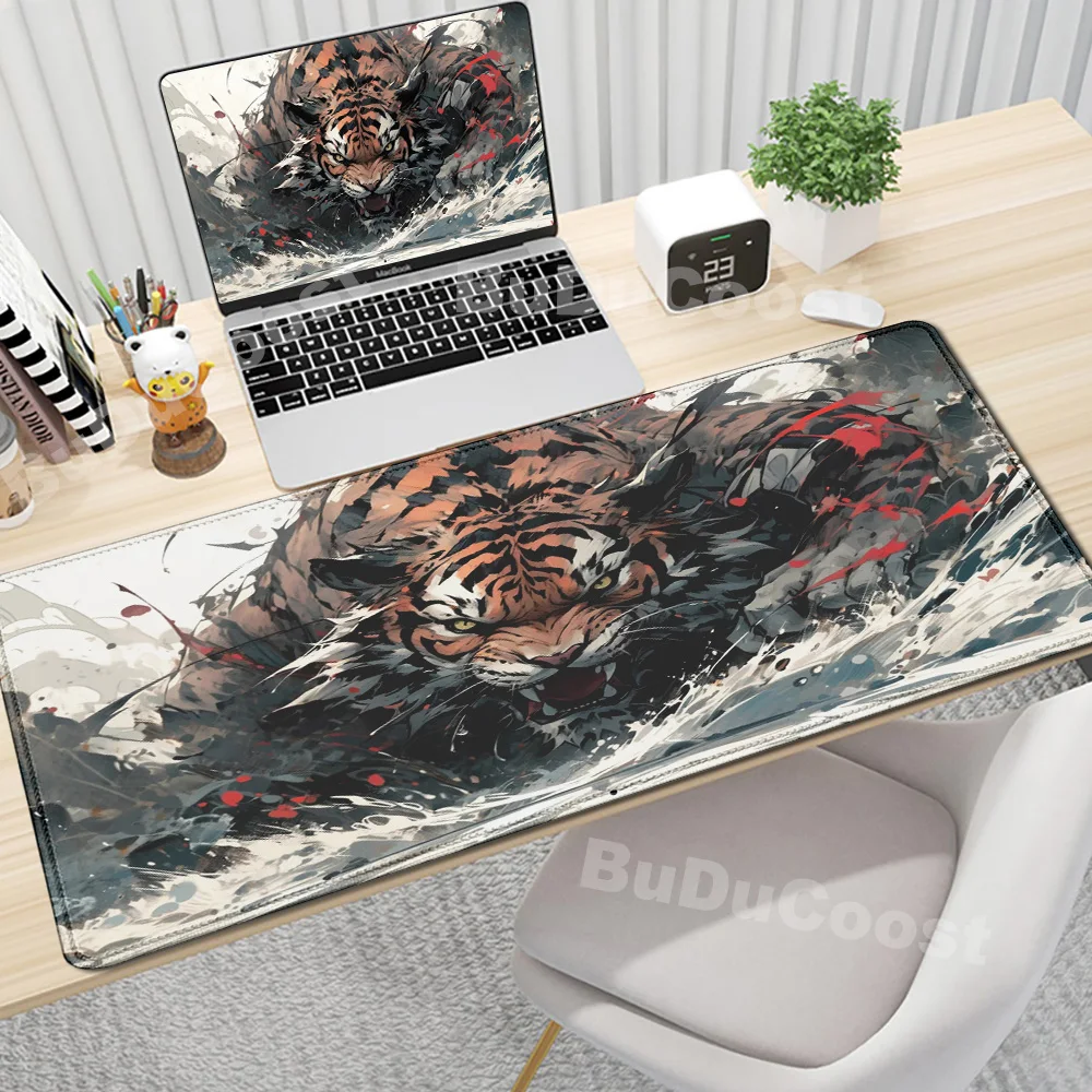 

XXL Large Size E-Sports Mice Mat Anime Tiger Non-slip Table Mat PC Gaming Accessories Mouse Pad Premium Locking Edge Keyboardpad