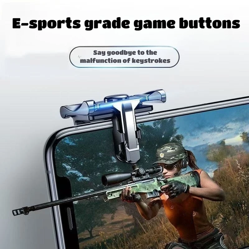 Czteropalcowy spust do gier na telefon komórkowy do PUBG, celowanie i strzelanie L1 R1 ABS+Plastikowy przycisk do iPhone'a IOS Android Gamepad Joystick