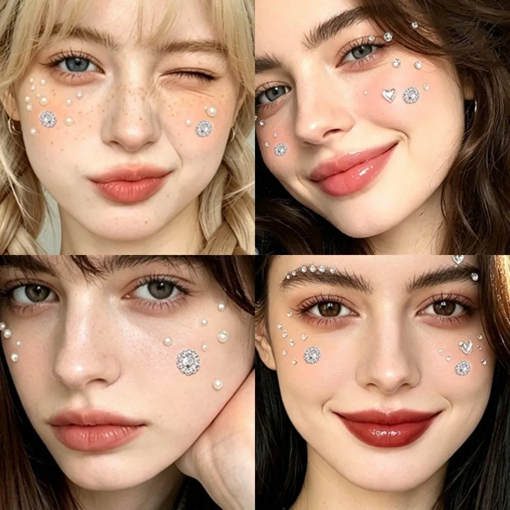 with Adhesive Backing Bedazzling Sticker 3D Resin Makeup Face Eye Jewels Sticker Sparkling DIY Crystal Gem Sticker