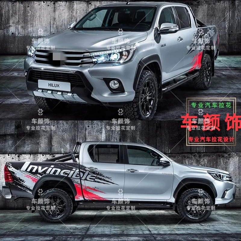 Car Sticker FOR Toyota Hilux Body Exterior Decoration Pickup Truck Personalized Custom Decal sports film accessories