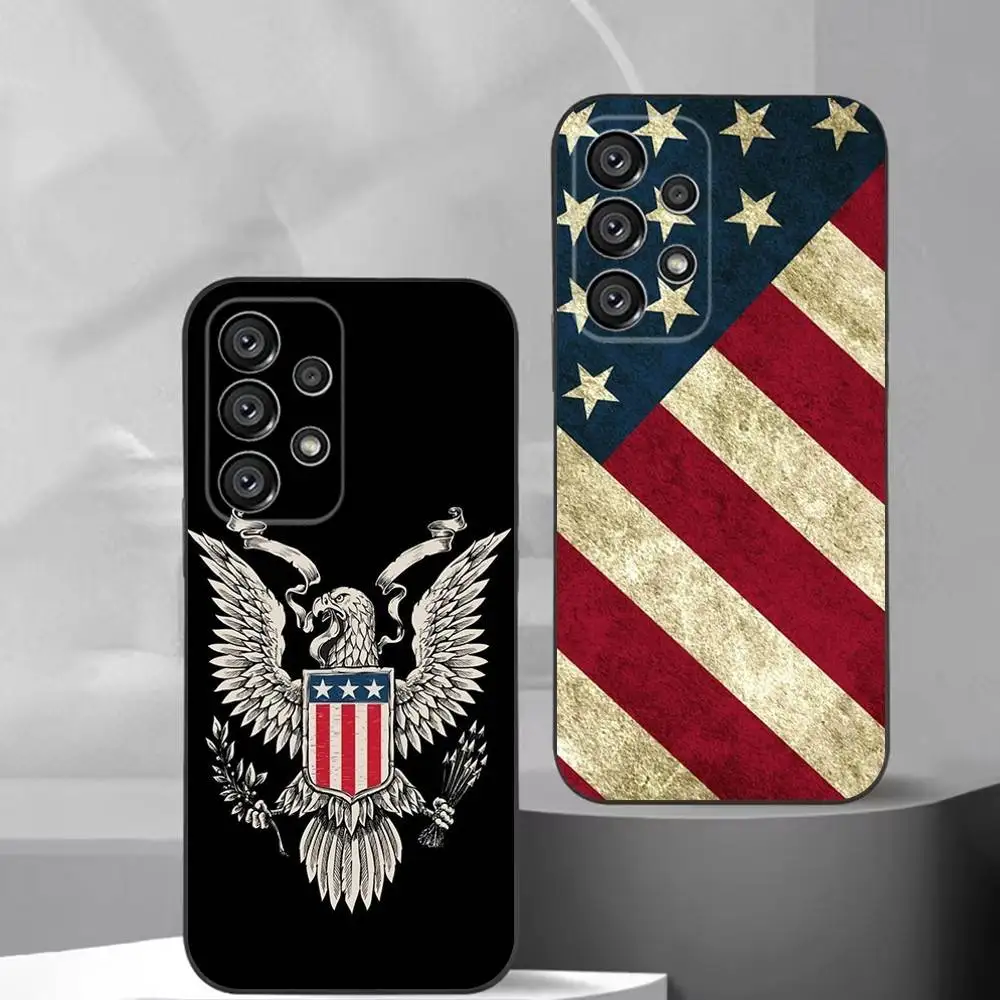 

American flag Phone Case For Samsung S25,S24,S21,S22,S23,S30,Ultra,S20,Plus,Fe,Lite,Note,10,9,5G Black Cover