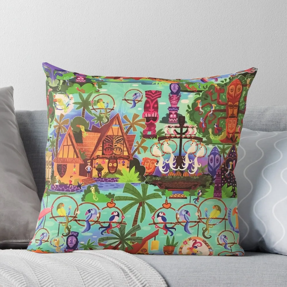 

The ORIGINAL Enchanted Tiki Room Collage Throw Pillow luxury throw pillow covers Sofa Pillow Cover pillowcase