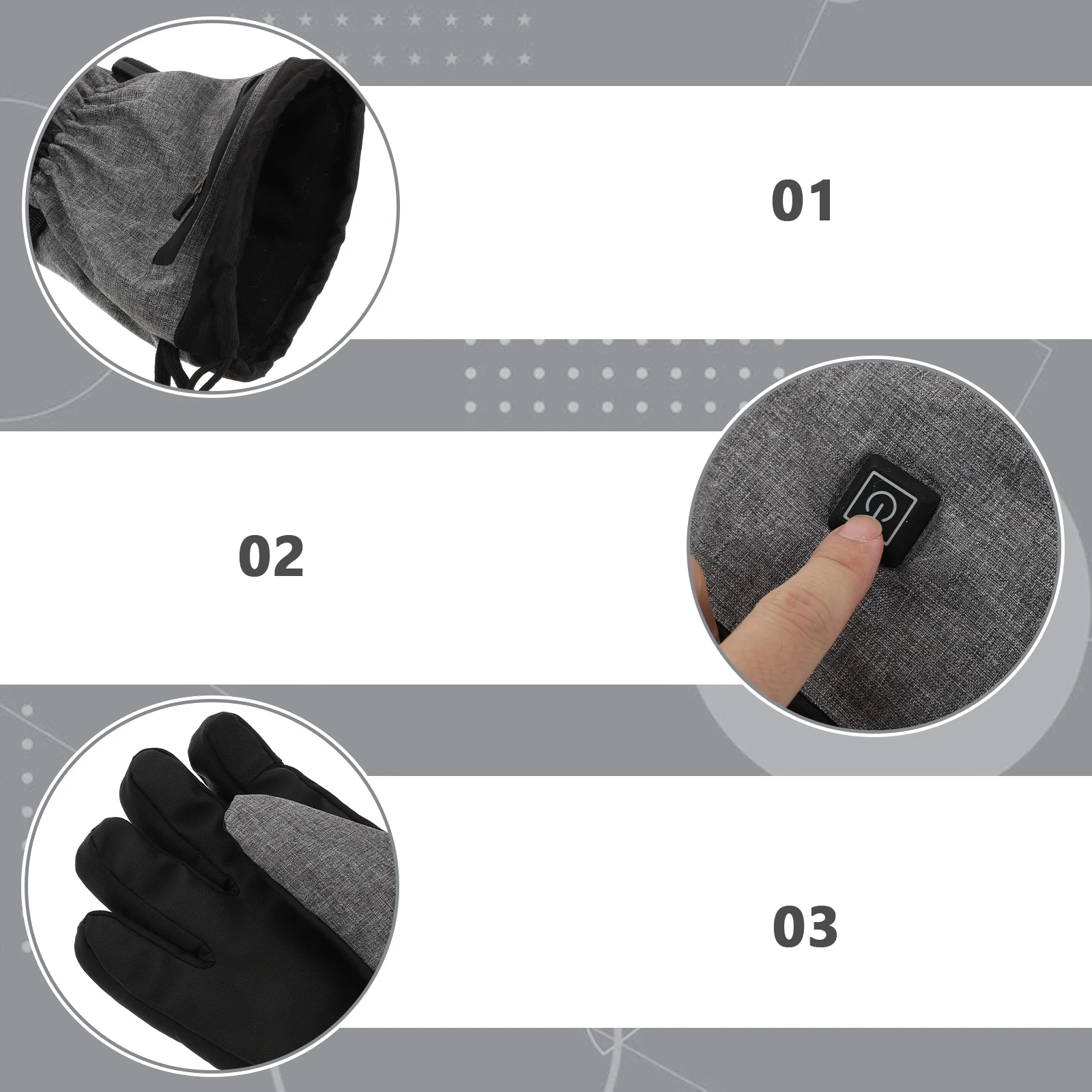 

1 комплект, 1 комплект, перчатки с электрическим подогревом, 3 скорости, водонепроницаемые, износостойкие, для катания на лыжах, зимние спортивные перчатки