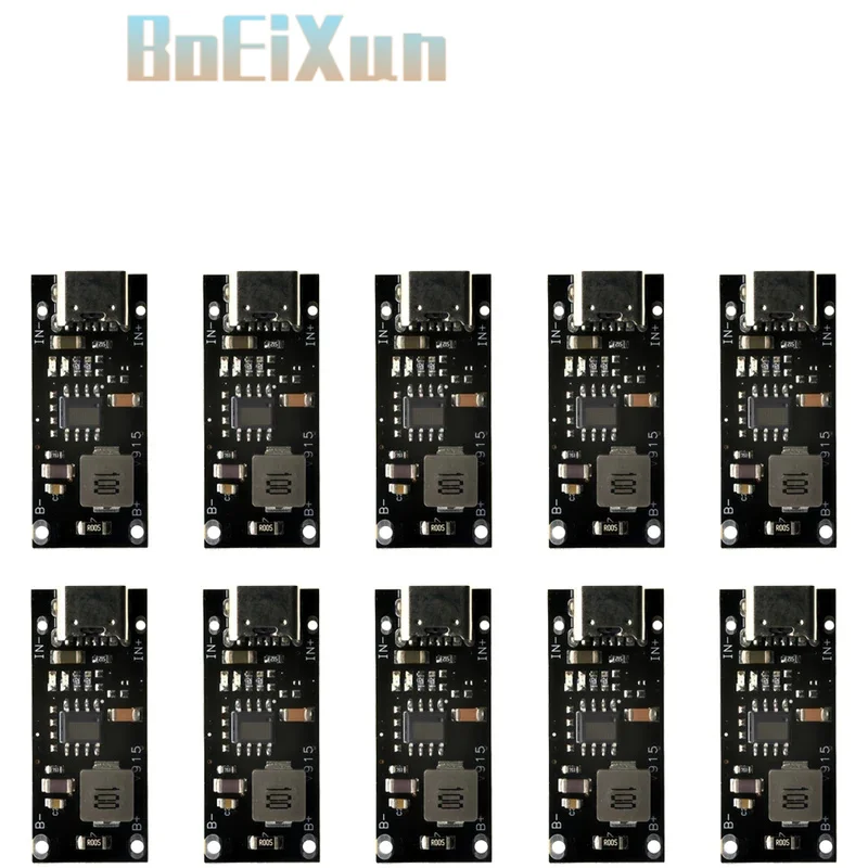 1-10pcs Type-C Input High Current 3A Polymer Ternary Lithium Battery Quick Fast Charging Board IP2312 CC/CV Mode 5V To 4.2/4.35V