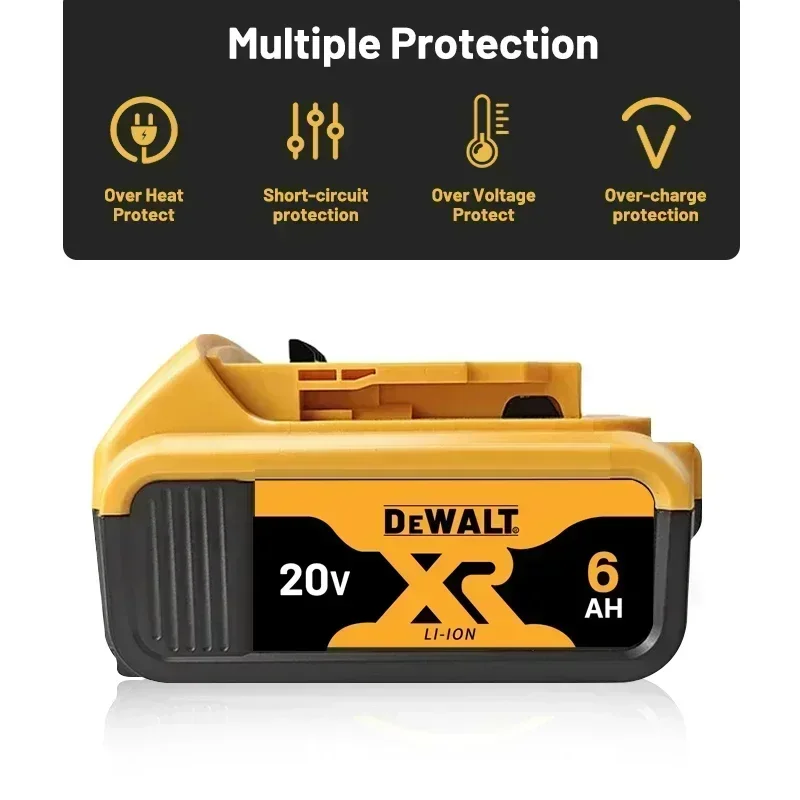 100% original DEWALT 20V battery, power tool DCB606, DCB205，DCB206，DCBGene，DCB182，DCB200 MAX，18V，60V，2AH 3AH 6000MAH 9000mAh