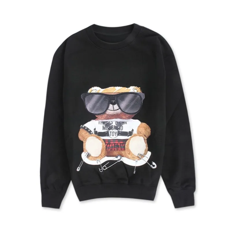 Teddy Bear Crew Neck Sweater Moschino Women Pullover Sweater Fashion Light Luxury Trend Pure Cotton Comfortable