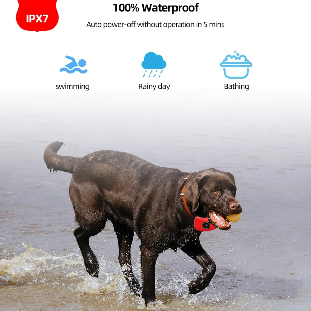 1000ft faixa coleira de treinamento do cão à prova dwaterproof água choque elétrico vibração som cães casca colar para pequeno médio grande treinador cães